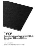 Aluminium Composite Panel Black 3mm Thick-1500mm x 1000mm