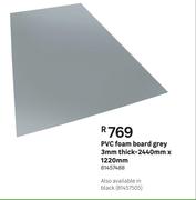 PVC Foam Board Grey 3mm Thick-2440mm x 1220mm