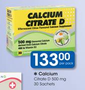 Calcium Citrate D 500mg-30 Sachets Per Pack