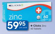Clicks Zinc 60 Tablets-Per Pack