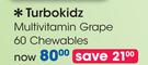 Turbokidz Multivitamin Grape-60 Chewables