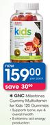 GNC Milestones Gummy Multivitamin For Kids-120 Gummies