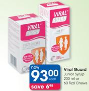 Viral Guard Junior Syrup-200ml Or 60 Fizzi Chews-Each