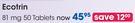 Ecotrin 81mg 50 Tablets-Per Pack