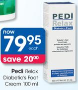 Pedi Relax Diabetic's Foot Cream-100ml Each