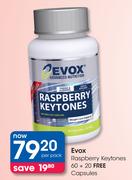 Evox Raspberry Keytones 60 + 20 Free Capsules-Per Pack