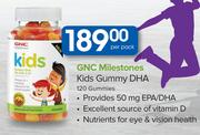 GNC Milestones Kids Gummy DHA 120 Gummies-Per Pack