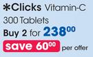 Clicks Vitamin-C Tablets-2 x 300's