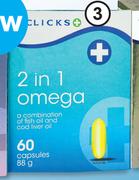 Clicks 2-In-1 Omega Capsules-60's
