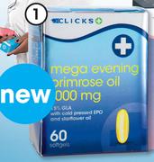 Clicks Mega Evening Primrose Oil 1000mg Softgels-60's