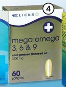 Clicks Mega Omega 3, 6 & 9 Softgels-60's