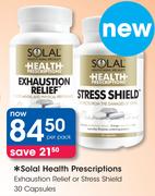 Solal Health Prescriptions Exhaustion Relief Or Stress Shield Capsules-30's