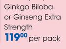 Formule Naturelle Ginkgo Biloba Or Ginseng Extra Strength