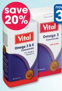 Vital Omega 3 & 6 Concentrate-30 Capsules