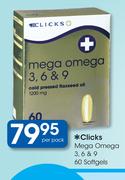 Clicks Mega Omega 3,6 & 9-60 Softgels