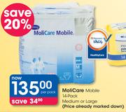 MoliCare Mobile 14-Pack Medium or Large-Per Pack