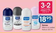 Sanex Men's Or Ladies Roll-On-50ml Each