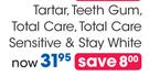 Listerine Tartar, Teeth Gum, Total Care, Total Care Sensitive And Stay White-Each