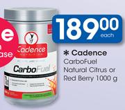 Cadence Carbo Fuel Natural Citrus or Red Berry-1000g Each