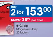 Clicks Magnesium Fizzy 20 Tablets-For 2 Per Offer