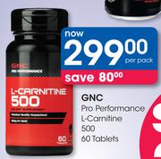 GNC Pro Performance L-Carnitine 500 60 Tablets-Per Pack