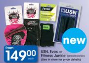 USN, Evox Or Fitness Junkie Accessories-Each