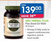 GNC Herbal Plus Flax Seed Oil 1000 90 Softgels-Per Pack