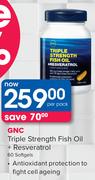 GNC Triple Strength Fish Oil + Resveratrol 60 Softgels-Per Pack