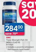 GNC Triple Strength Fish Oil 1400 + CoQ-10 60 Softgels-Per Pack
