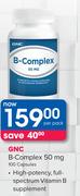 GNC B-Complex 50mg 100 Capsules-Per Pack