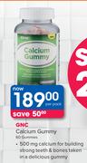 GNC Calcium Gummy 60 Gummies-Per Pack