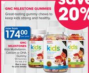 GNC Milestones Kids Multivitamin, Calcium Or DHS Gummy 120 Gummies For Kids 2-12-Per Pack