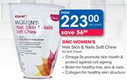 GNC Women's Hair Skin & Nails Soft Chew 60 Soft Chews-Per Pack
