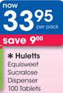 Huletts Equisweet Sucralose Dispenser 100 Tablets-Per Pack