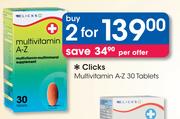 Clicks Multivitamin A-Z 30 Tablets-For 2