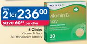 Clicks Vitamin B Fizzy 30 Effervescent Tablets-For 2