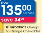 Turbokidz Omega 60 Orange Chewables-Per Pack
