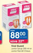 Viral Guard Junior Syrup-200ml Or Junior Fizzi 60 Chews-Per Pack