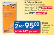Clicks Cod Liver Oil Emulsion Orange-2 x 200ml