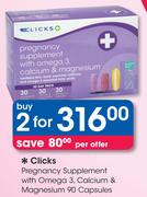 Clicks Pregnancy Supplement With Omega 3, Calcium & Magnesium 90 Capsules-For 2