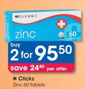 Clicks Zinc 60 Tablets-For 2
