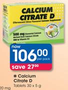 Calcium Citrate D Tablets-30 x 5g Per Pack
