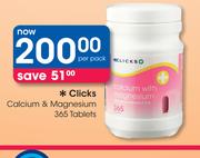 Clicks Calcium & Magnesium 365 Tablets-Per pack