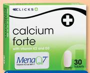 Clicks Calcium Forte With Vitamin K2 & D3 30 Capsules-Per Pack