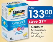 Centrum My Nutrients Omega 3 60 Mini Gels-Each