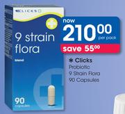Clicks Probiotic 9 Strain Flora 90 Capsules-Per Pack
