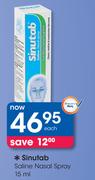 Sinutab Saline Nasal Spray-15ml Each