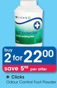 Clicks Odour Control Foot Powder-For 2