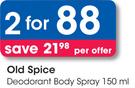 Old Spice Deodorant Body Spray-For 2 x 150ml