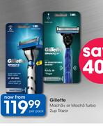 Gillette Mach3+ Or Mach3 Turbo 2up Razor-Per Pack